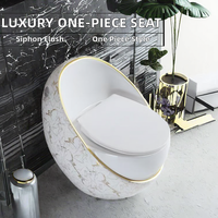 Siège de toilette monobloc en céramique de luxe avec chasse d'eau double, design moderne, à fixation au sol (S-trap) pour hôtels