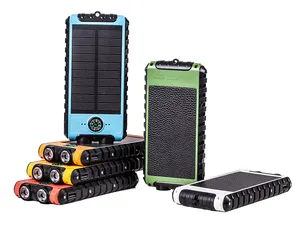 Hoge Efficiënte Draagbare Oplader Power Bank Solar Charger 10000 Mah Met Led En Kompas