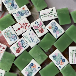 Ensemble de Mahjong Esthétique Américain de Haute Qualité, Vert Sauge, en Acrylique de Luxe, Pré-mélangé <span class=keywords><strong>à</strong></span> <span class=keywords><strong>la</strong></span> Main, pour 4 Joueurs, Kit de Jeu - Product Image 5