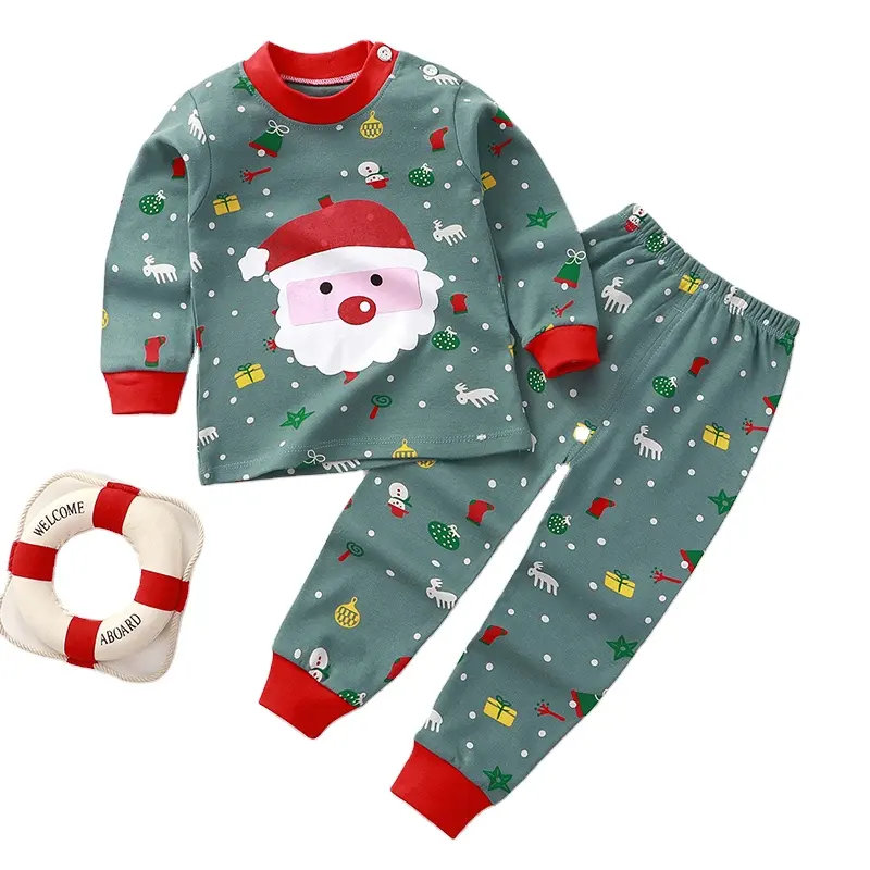 Wholesale Odm Customized Kids 2Pcs Pajamas Set Spring Autumn Long Sleeve Clothes Pajama Baby Cheap Children Clothing