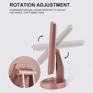 <span class=keywords><strong>2025</strong></span> thiết kế mới có thể gập lại Double Sided Gương trang điểm đầy đủ ánh sáng ba màu LED Vanity bảng miễn phí đứng gương - Product Image 5