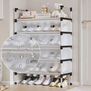 Meuble à chaussures multi-niveaux fermé anti-poussière pour dortoir, rangement domestique, idéal pour chambre de location, montage facile, optimisation de l'espace - Vente directe usine - Product Image 6