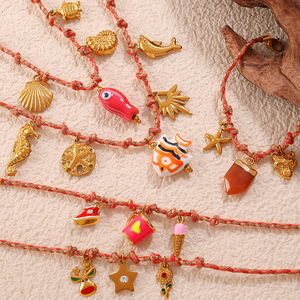 度假可爱樱桃甜珐琅魅力不锈钢18k镀金吊坠时尚饰品项链女批发 - Product Image 2