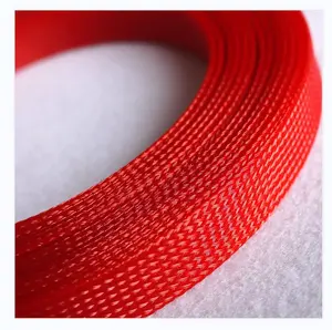 OEM Wholesale Red Automotive Braided Sleeve Pet Cable Sleeve