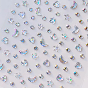 Pegatinas 3D con Brillantina de Estrellas, Lunas y Corazones, Pegatinas Decorativas Kpop para Diario, Estéticas para Niños, Papelería Kawaii - Product Image 2