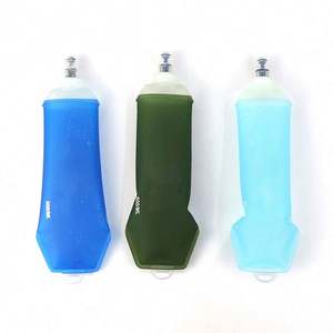ขวดน้ำ TPU 500ml สีฟ้า BPA แบบนิ่ม - Product Image 1