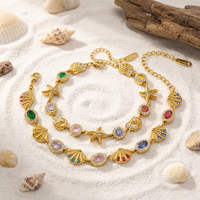 Pulsera de Acero Inoxidable con Dije de Estrella en Oro de 18K J&D, Cadena Ajustable con Circonita Blanca, Joyería Clásica, Minimalista, Moderna y Elegante, Regalo
