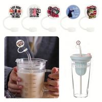 Cubiertas de Silicona para Pajitas, Redondas de 10 mm, Impresión 3D, Grado Alimenticio, Libres de BPA, No Tóxicas, para Camping, Venta al Por Mayor Personalizada