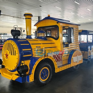 รถไฟฟ้าในสวนสนุก สถานที่ท่องเที่ยว รถไฟไร้รางแบบใช้แบตเตอรี่ รถเที่ยวชมสถานที่แบบคลาสสิก - Product Image 5