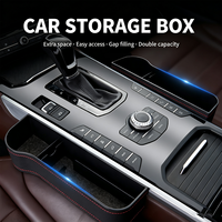 En stock, porte-gobelet multifonctionnel en cuir PU pour console centrale avec port de charge USB, boîte de rangement pour l'espace entre les sièges de voiture, accessoires automobiles
