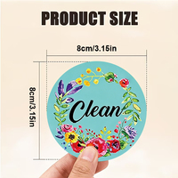 Iqiyue Panneau Magnétique en Plastique Durable Double Face Nettoyez/Nettoyez-Moi pour Lave-Vaisselle, Décoration Réversible pour Maison, Ferme, Cuisine, Gadget