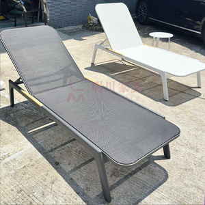 <span class=keywords><strong>Tumbona</strong></span> de Aluminio para Exteriores con Malla Teslin, Silla Reclinable sin Brazos para Piscina con Acabado de Madera Plástica para Uso en Hoteles - Product Image 5