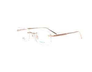 Kacamata optik trim Titanium, 18K warna gradien abu-abu Plano lensa resep klasik tanpa bingkai modis Solid Pria Wanita - Product Image 3
