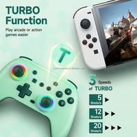 Motor de vibración dual programable, seis giroscopios, anillo RGB, controlador de juego inalámbrico BT para NS Switch/IOS/Android/Windows PC/TV Box