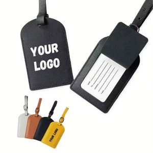 ป้ายติดกระเป๋าเดินทางแบบปรับได้ หลายสี ดีไซน์หรูหรา สำหรับติดบัตรขึ้นเครื่องบิน ป้ายชื่อกระเป๋าเดินทาง ป้ายกระเป๋าเดินทางหนัง PU แบบเปล่า - Product Image 1