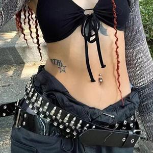 Collar Hipster Punk <span class=keywords><strong>Suicide</strong></span> <span class=keywords><strong>Squad</strong></span> PUDDIN para mujer, Gargantilla de cuero, aleación chapada en oro rosa para fiesta, boda o regalo - Product Image 2