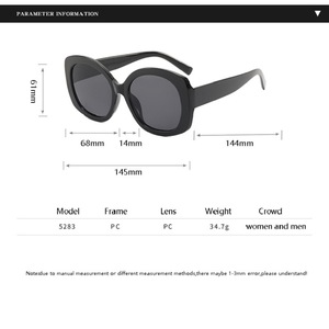 Nuovi occhiali da sole estivi al mare per le donne stile retrò occhiali neri con protezione UV giallo rosso grigio cornici Logo sulla lente - Product Image 2