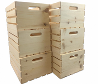 Caisse en bois de pin rectangulaire grande et personnalisable, sculptée, écologique, durable, boîte de rangement gain de place pour la maison et le bureau