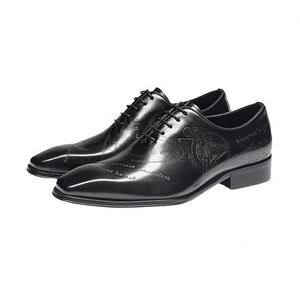 Zapatos Formales de Cuero para Hombre, Estilo Oxford con Punta Cuadrada, Hechos a Mano, Clásicos y Elegantes, Novedad 2026, Calzado Casual Esencial de Moda - Product Image 1