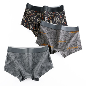 Stylish Fashionable XL Pure Cotton Knitted Anti-Bacterial Floral Printed Breathable Comfortable Cartoon <strong>Men's</strong> <strong>Boxer</strong> Underwear - Product Image 1