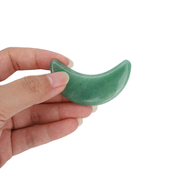 Planche Gua Sha en cristal de haute qualité, forme croissant, vert naturel, avec logo personnalisé, outil de massage facial, soin de la peau, boîte cadeau, usage domestique