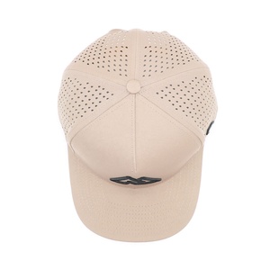 หมวกเบสบอลกอล์ฟสีกากีทรงโค้ง ปักโลโก้ 3 มิติ แบบกำหนดเอง 5 ชิ้นส่วน ทำจากผ้ากำมะหยี่โพลีเอสเตอร์ พร้อมรูเจาะแบบเลเซอร์ - Product Image 6
