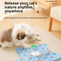 Tente de jeu pour animaux de compagnie avec boule, divertissement autonome, anti-ennui, cachette, jouet de chasse électrique, baguette de chat, plateau tournant automatique en ABS