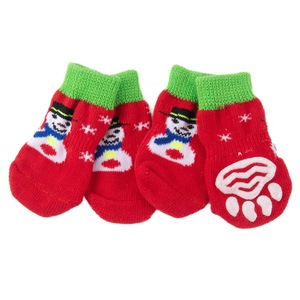 Calcetines para mascotas, suelas antideslizantes, no se caen, zapatos y calcetines para perros, protectores para patas de perro, Teddy, Corgi, gato, calcetines de algodón puro, 4 piezas - Product Image 3