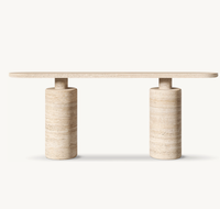 Meubles de salon modernes de luxe en pierre naturelle table console en travertin