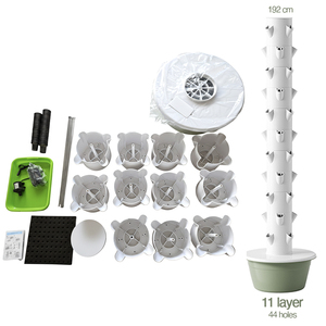 Système de tour hydroponique DIY à 11 étages et 44 trous avec tiges métalliques pour ferme extérieure et jardin de balcon - Product Image 2