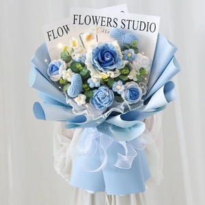 2025 nuevo 100% regalos creativos hechos a mano producto tejer ramo grande flores de ganchillo de algodón para regalos de cumpleaños de boda - Product Image 3