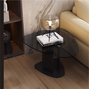 YINGBAO 142-1 <span class=keywords><strong>Tavolino</strong></span> d'Angolo <span class=keywords><strong>in</strong></span> <span class=keywords><strong>Vetro</strong></span>, <span class=keywords><strong>Tavolino</strong></span> da Caffè Ecologico e Durevole, Facile da Montare, Arredamento Moderno e Minimalista per Soggiorno e Ingresso - Product Image 4