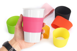 Heat Resistant Non slip Silicone Reusable Coffee <b>Cup</b> Sleeve - Product Image 6