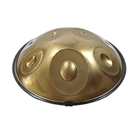 Raysen Hand Drum 10 Notes D Kurd Stainless Steel Gold/Bronze 53cm Single Layer Beginner Adult Percussion Sound Healing Handpan