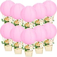 Lanterne en papier en forme de montgolfière pour baby shower, centres de table, révélation du sexe, décoration de fête DIY