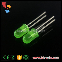 Diode électroluminescente LED ronde Jstronic 520-525nm verte à lentille diffuse 2.8-3.2V 5mm