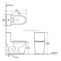 WC en céramique à siphon, à poser au sol, norme américaine CUPC, facile à nettoyer, WC monobloc