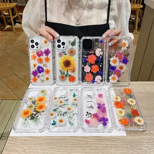 3IN1 Customized Floral phone case transparent hot selling flower cell phone case for iphone 15 plus 14 13 12 11 pro max