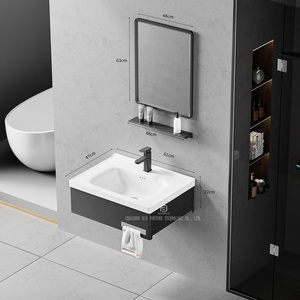Mueble <span class=keywords><strong>de</strong></span> <span class=keywords><strong>Baño</strong></span> Moderno <span class=keywords><strong>y</strong></span> Sencillo <span class=keywords><strong>de</strong></span> Acero Inoxidable, <span class=keywords><strong>Lavabo</strong></span> <span class=keywords><strong>de</strong></span> Pared, Mueble <span class=keywords><strong>de</strong></span> <span class=keywords><strong>Baño</strong></span> Pequeño <span class=keywords><strong>con</strong></span> Espejo <span class=keywords><strong>y</strong></span> Toallero - Product Image 1