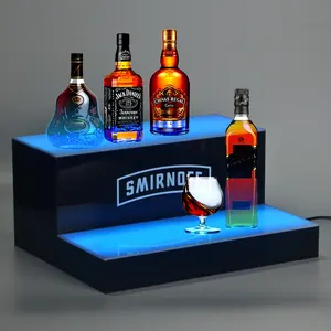 LED visualizzazione bottiglia di birra bottiglia di whisky del basamento Personalizzato LED Glorificatore Acrilico Colpo Bicchiere di vino Del Supporto Del Vassoio display stand