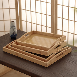 Bamboo <b>Tea</b> <b>Tray</b> Set Rectangular Natural Wood Serving <b>Tray</b> For Home Coffee <b>Tea</b> Japanese Style - Product Image 1