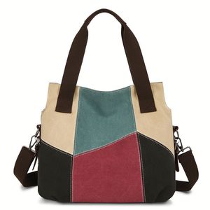Cotton Woven And Straw Woven Shoulder <b>Bag</b> For Single Use Large Capacity <b>Beach</b> <b>Bag</b> - Product Image 1