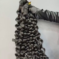 Extensions de cheveux humains bouclés en profondeur pour tresses au crochet, nœuds miracle en vrac pour tresses, extensions de cheveux bouclés bohèmes pour tresses au crochet