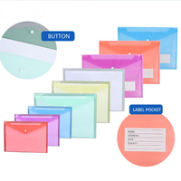 Sac de documents en plastique PVC transparent personnalisé taille A5/A4 enveloppe de fichier transparent avec bouton pression école dossier portefeuilles