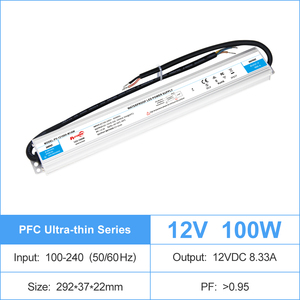 Fuente de Alimentación LED Lineal de 12V 24V IP67 con Carcasa de Aluminio Impermeable, Transferencia de Corriente CA/CC, Voltaje Constante, Fuente de Alimentación Conmutada de 100W - Product Image 5