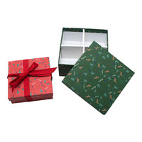 Boîte cadeau rigide de luxe personnalisée pour Noël, en carton ondulé, pour chocolats et bonbons, avec ruban satiné, nœud, pelliculage mat, matériaux recyclés UV
