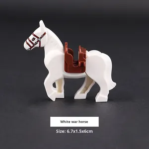 WW2ミリタリービルディングブロックアクセサリープラスチック機器と古代戦争の馬 - Product Image 3