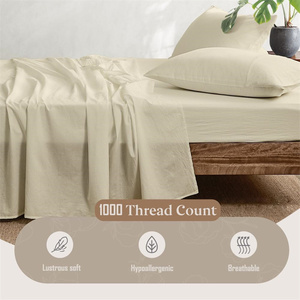 100% Egyptian Cotton Bed <strong>Sheets</strong> 1000 <strong>Thread</strong> <strong>Count</strong> King Size <strong>Sheets</strong> Set Staple Cotton Sateen Weave Luxury Hotel Bed <strong>Sheets</strong> Sets - Product Image 5