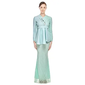 2022新款廉价连衣裙在线时尚设计蕾丝模特Baju Kurung现代Jilbab