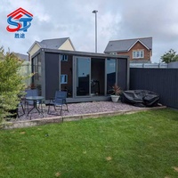 Maison de jardin pliable de 20 pieds, conteneur préfabriqué, studio de jardin, verre isolé, acier moderne, personnalisable OEM ODM